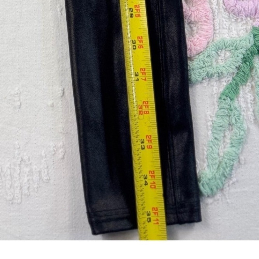 SPANX Small Petite Faux Leather Leggings High Waist Black Pull On Pants‎ - Picture 2 of 9